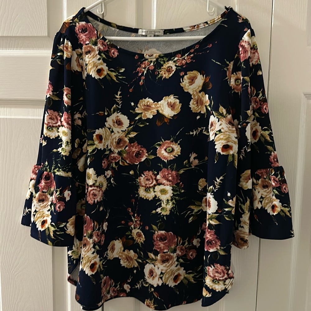 Navy floral shirt
